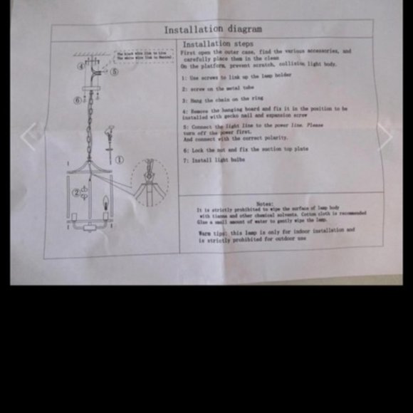 Black and gold Light Fixture - Picture 4 of 4